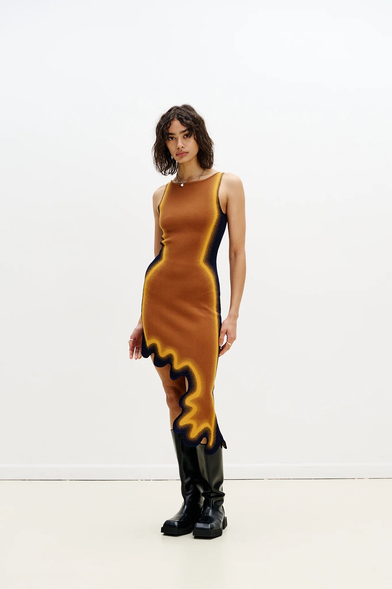 Aster Wavy Asymmetric Dress