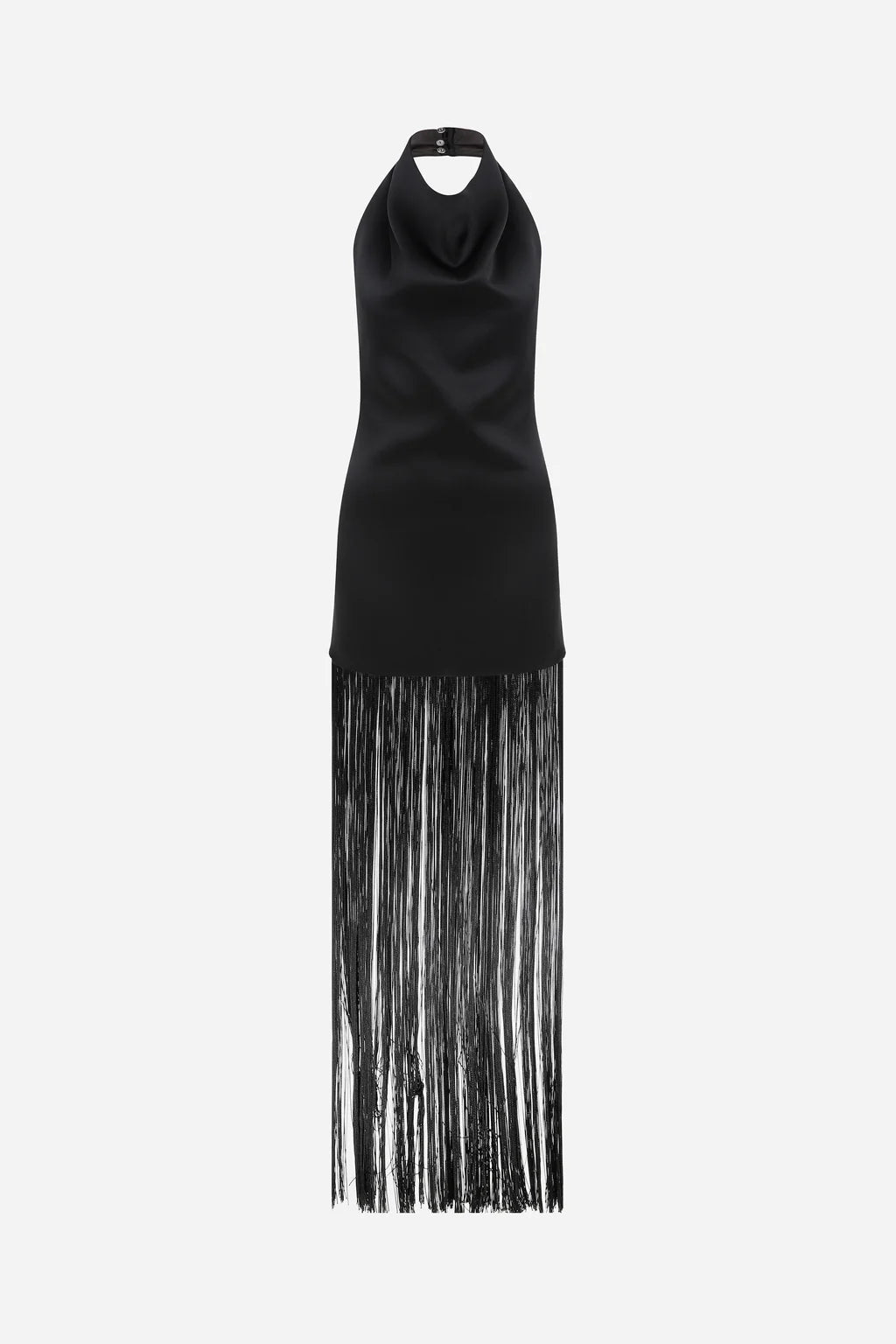 Anika Fringe Maxi Dress Black