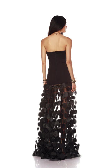 Harper Strapless Black Gown