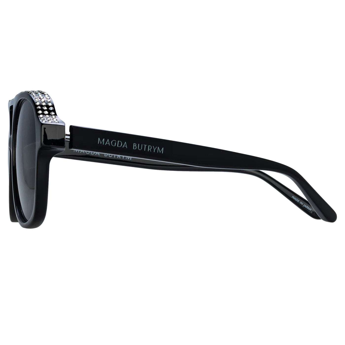 Magda Butrym Aviator Sunglasses in Black and Crystals