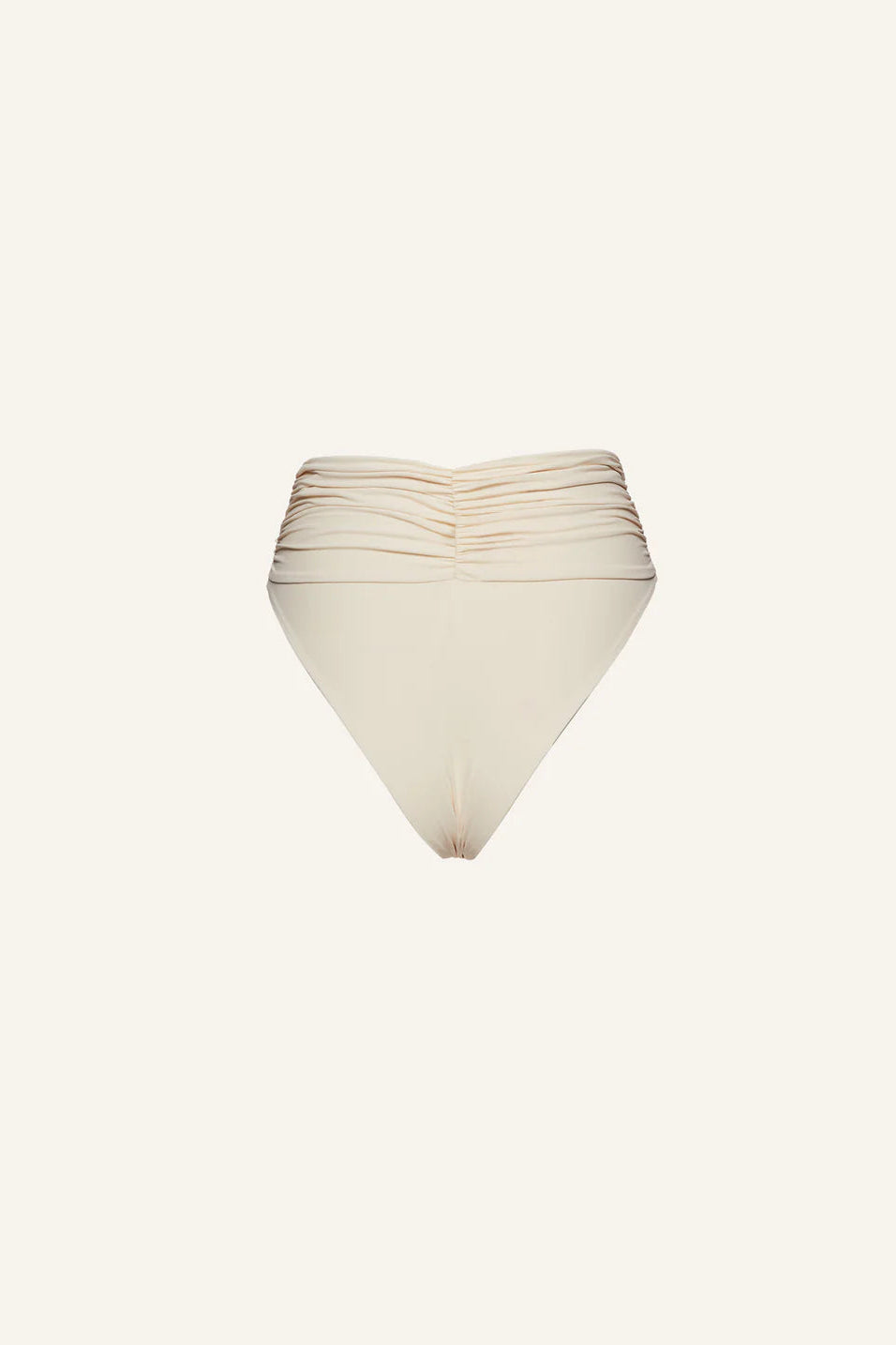 Bandeau Bikini Top & High-Waisted floral Appliqué Swim Bottom Cream