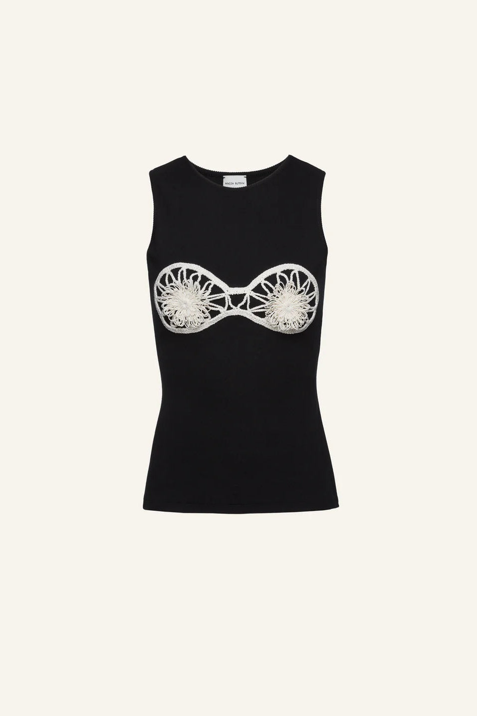 Crochet Bra Tank Top in Black