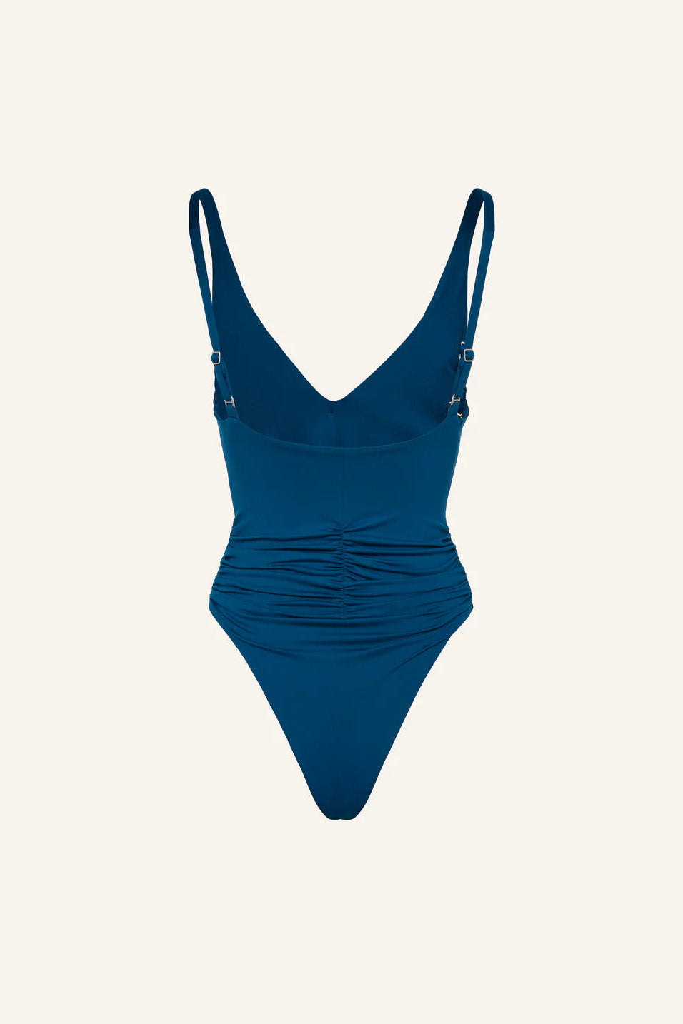 Ruched Flower One-piece Swimsuit Ocean Blue