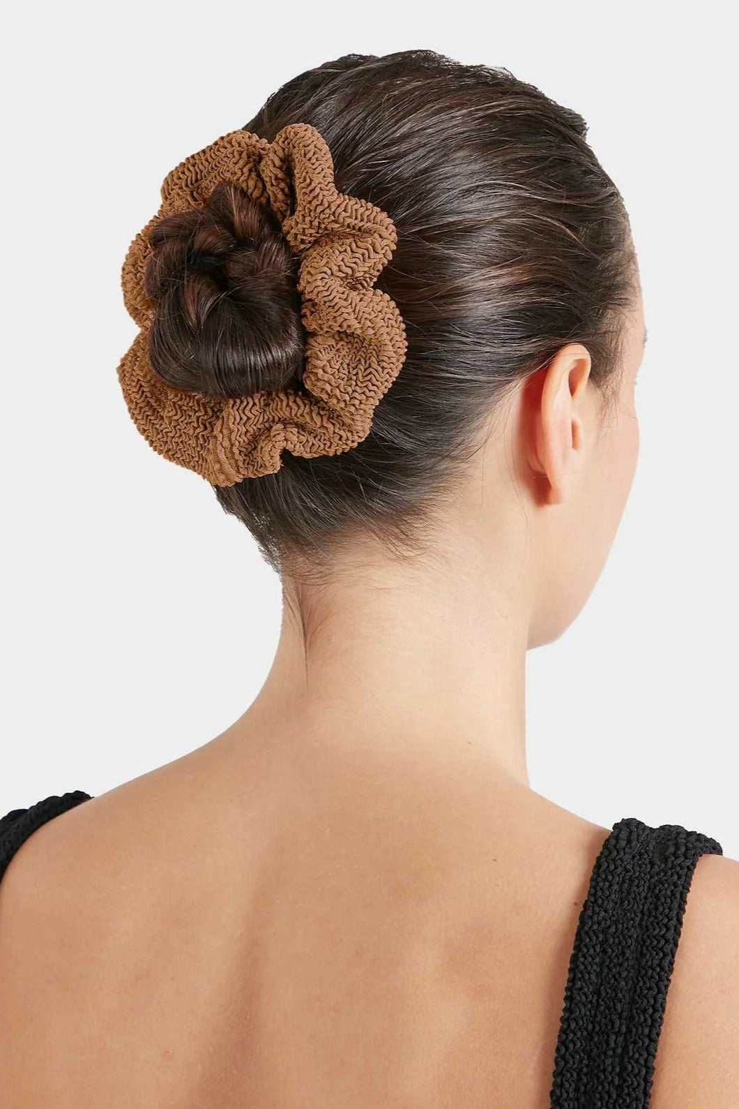 Hair Scrunchie Metallic Cocoa