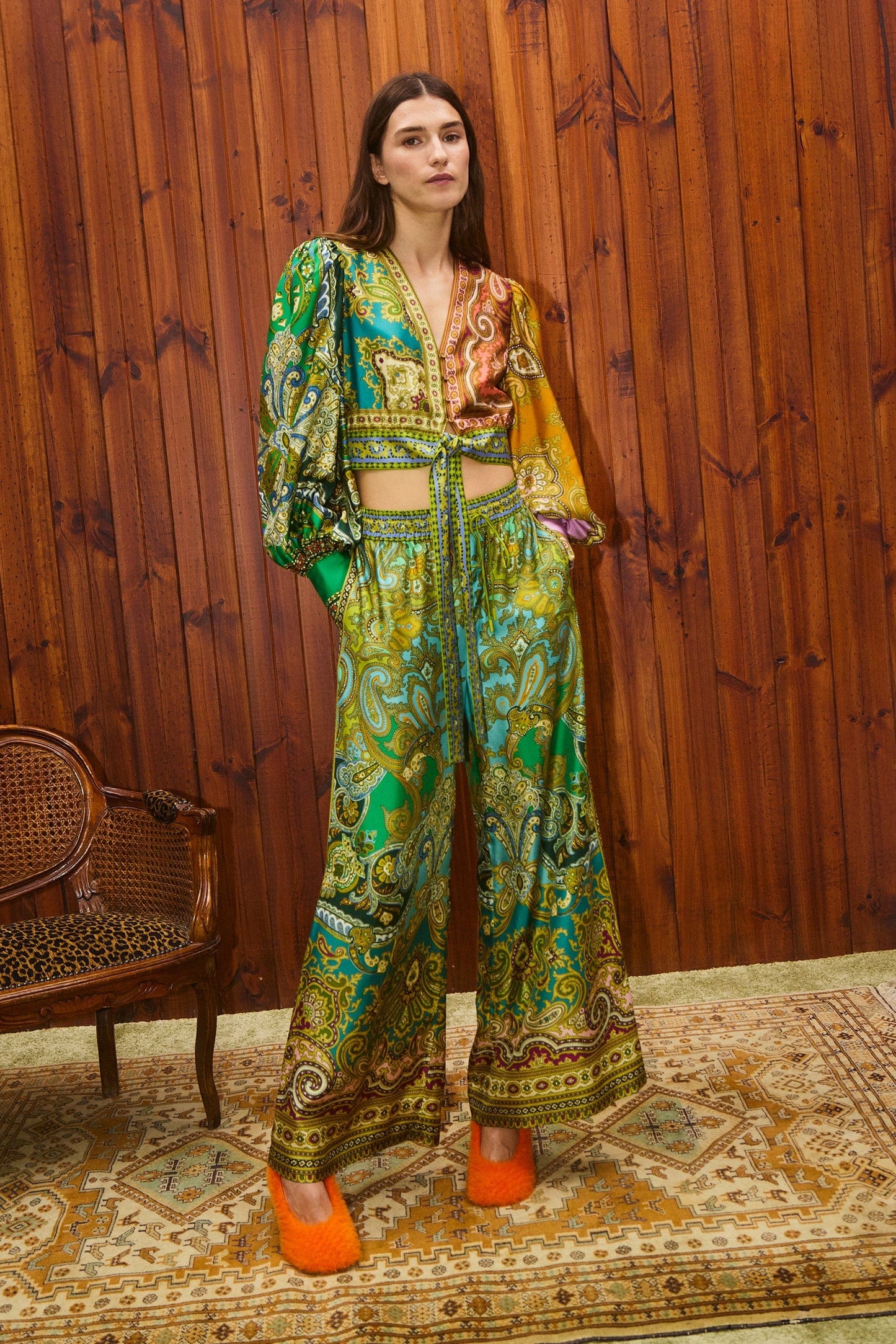 Clemanza Silk Blouse & Pant Set