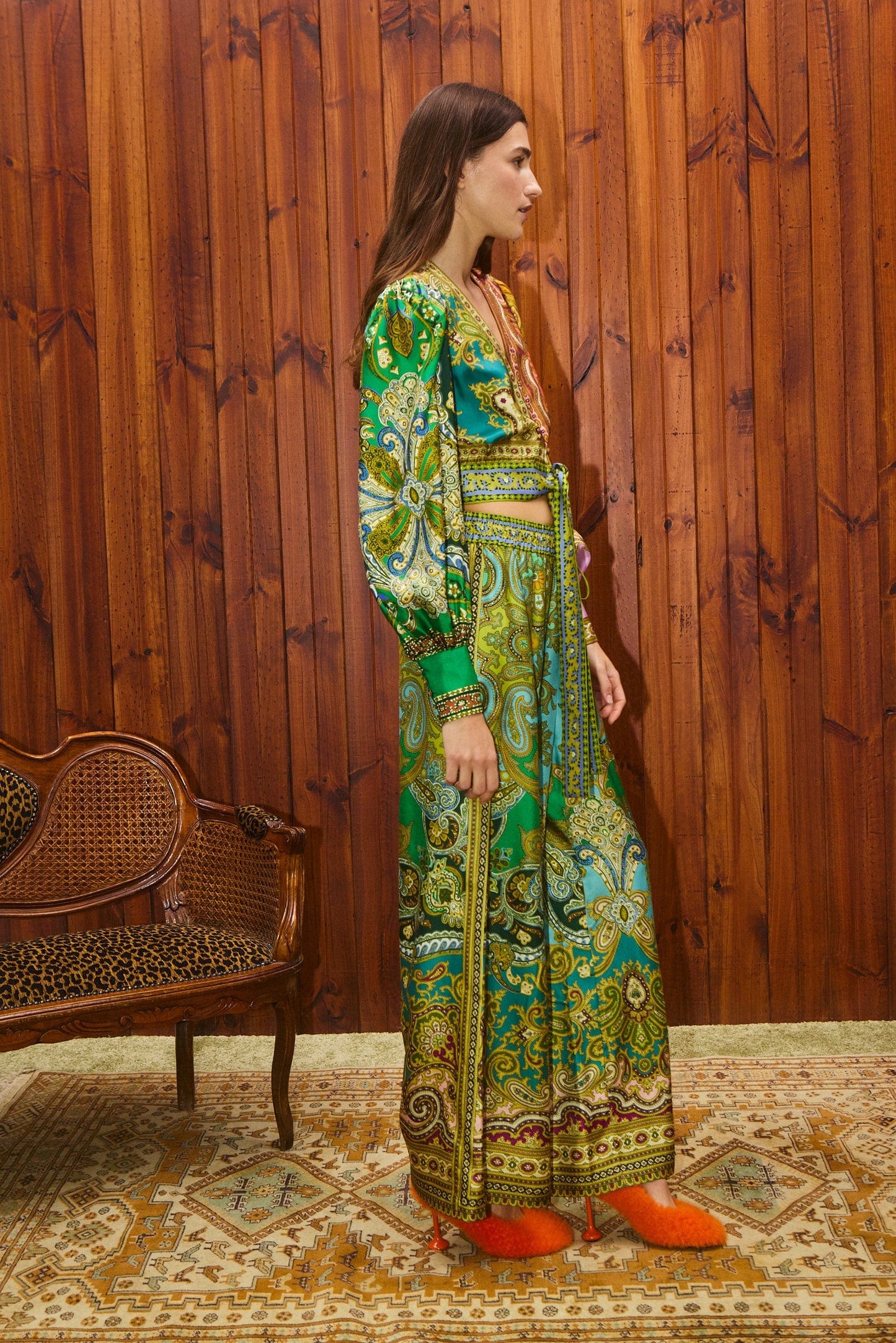 Clemanza Silk Blouse & Pant Set