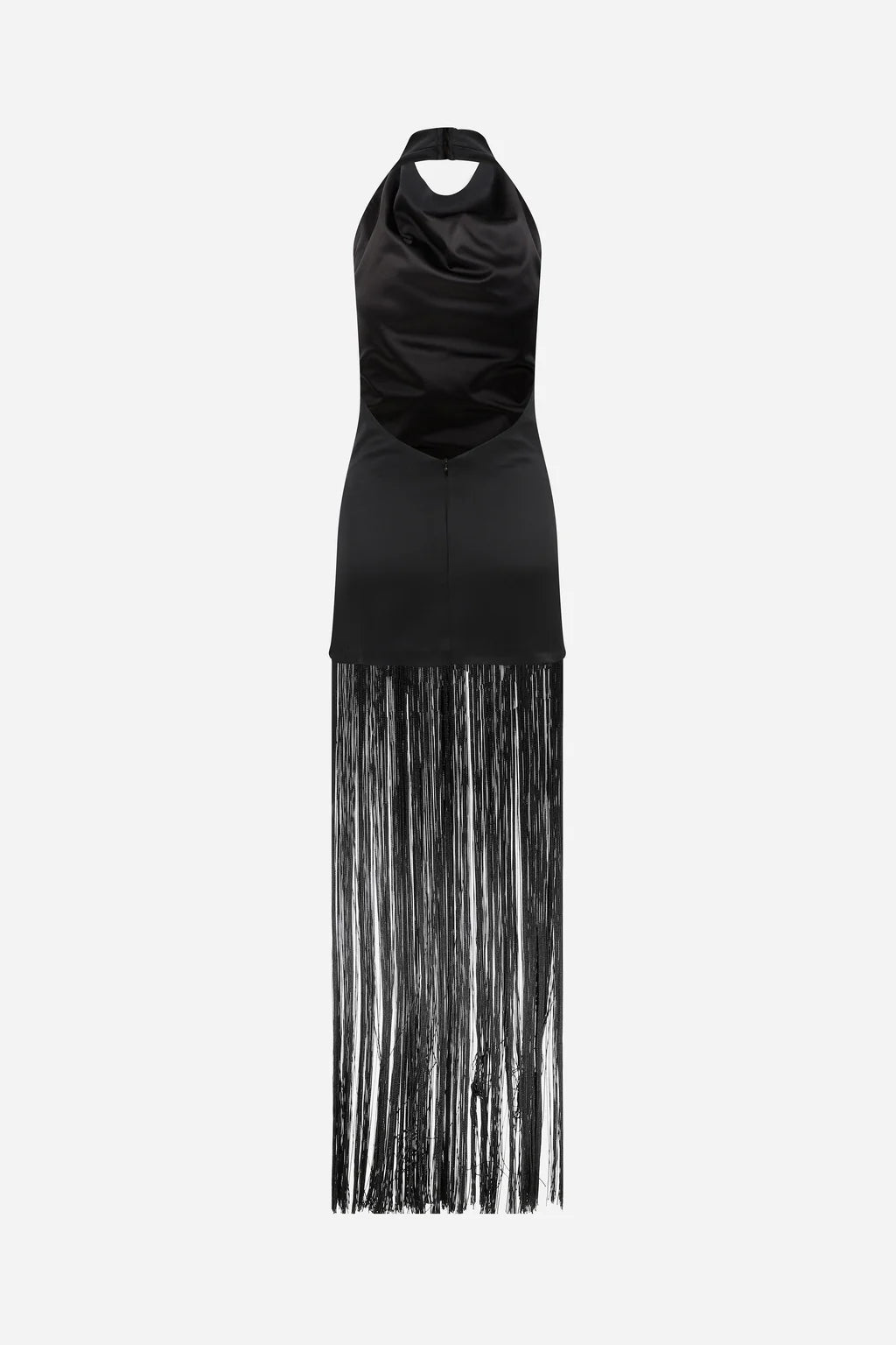Anika Fringe Maxi Dress Black