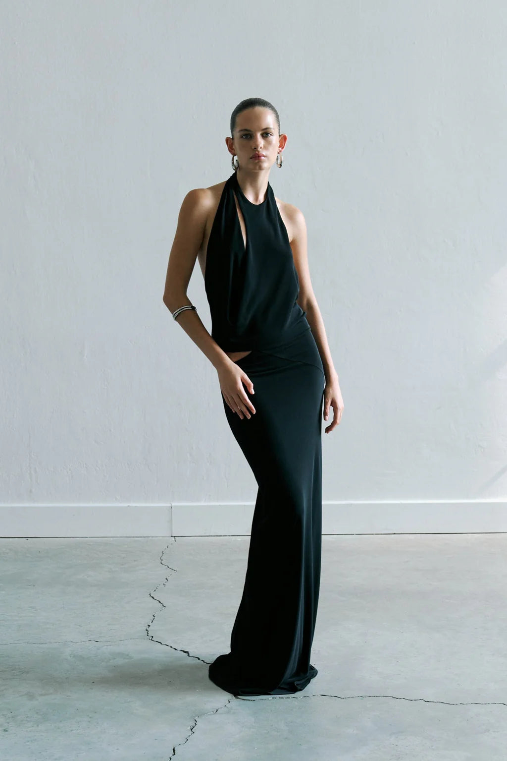 Anya Maxi Jersey Dress Black