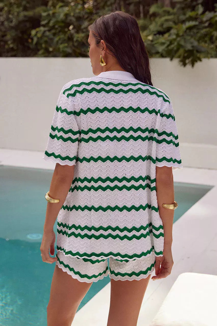 Caprice Set in White & Green